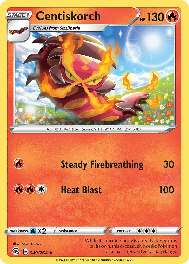 Centiskorch 049 — Battle Academy 2022 (Cinderace) (English Pokémon TCG card)