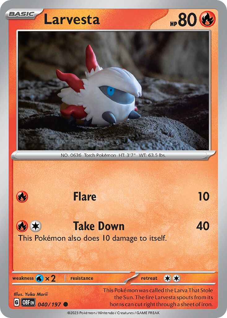 Larvesta 040 — Battle Academy 2024 (Armarouge) (English Pokémon TCG card)