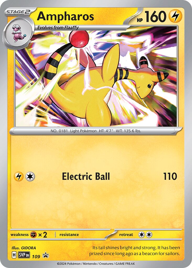Ampharos 109 — Battle Academy 2024 (Pikachu) (English Pokémon TCG card)