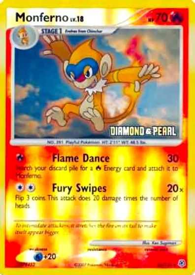 Monferno 056 — Burger King Collection 2008 (English Pokémon TCG card)