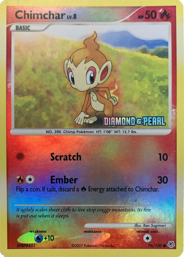 Chimchar 076 — Burger King Collection 2008 (English Pokémon TCG card)