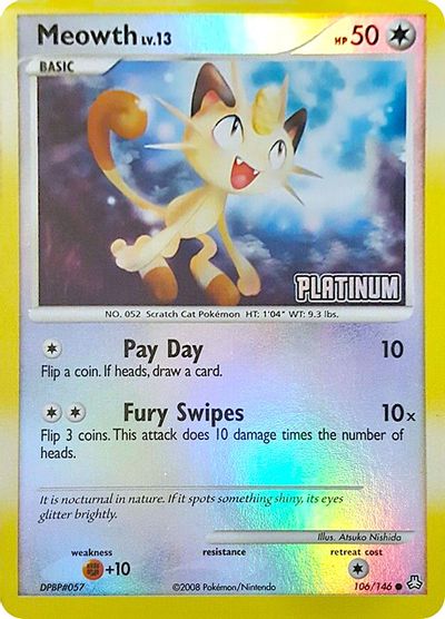 Meowth 106 — Burger King Collection 2009 (English Pokémon TCG card)