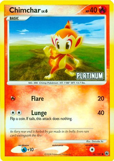 Chimchar 056 — Burger King Collection 2009 (English Pokémon TCG card)