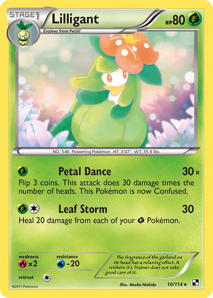 Lilligant 010/114 — Black & White (English Pokémon TCG card)