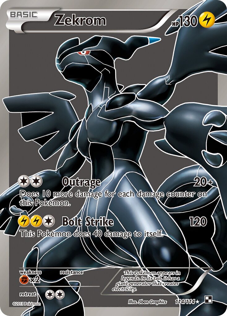 Zekrom 114/114 — Black & White (English Pokémon TCG card)