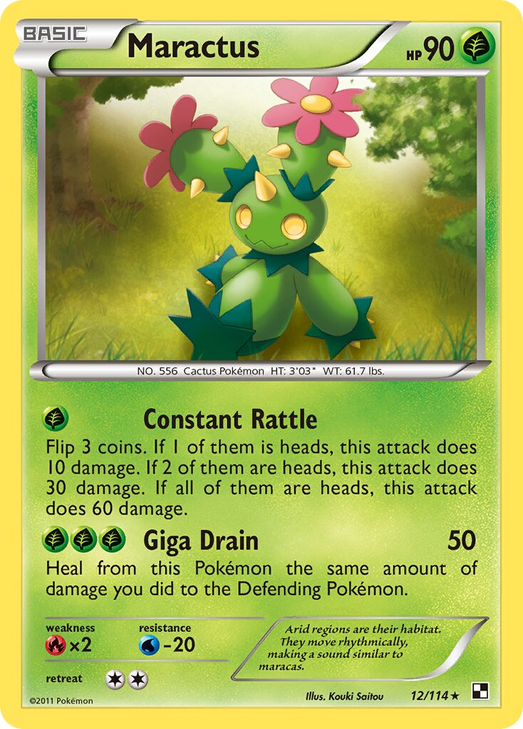 Maractus 012/114 — Black & White (English Pokémon TCG card)