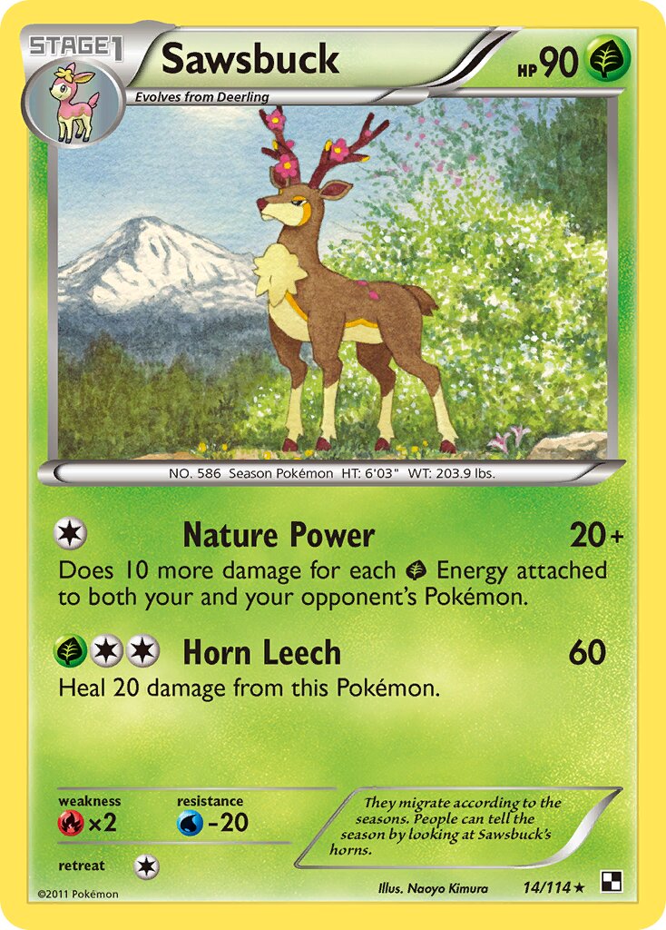 Sawsbuck 014/114 — Black & White (English Pokémon TCG card)