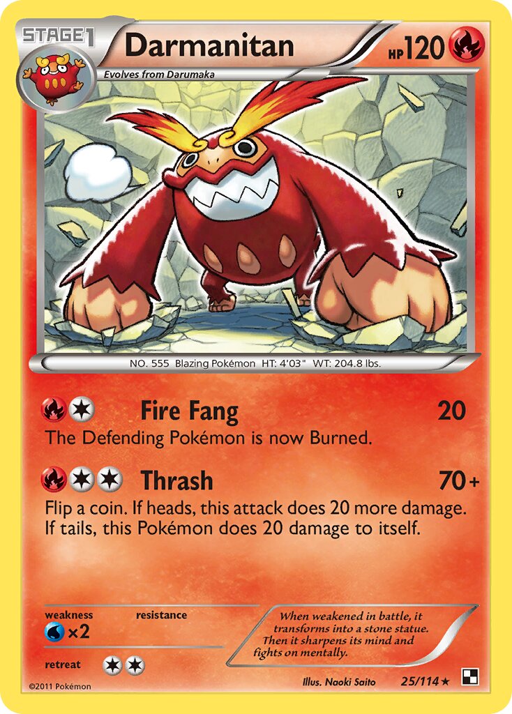 Darmanitan 025/114 — Black & White (English Pokémon TCG card)