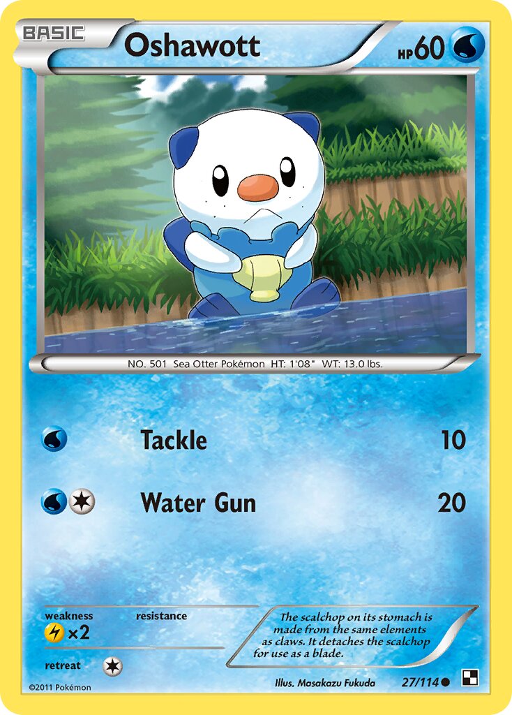 Oshawott 027/114 — Black & White (English Pokémon TCG card)