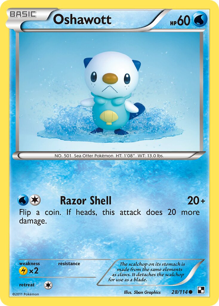 Oshawott 028/114 — Black & White (English Pokémon TCG card)