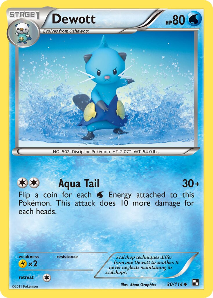 Dewott 030/114 — Black & White (English Pokémon TCG card)