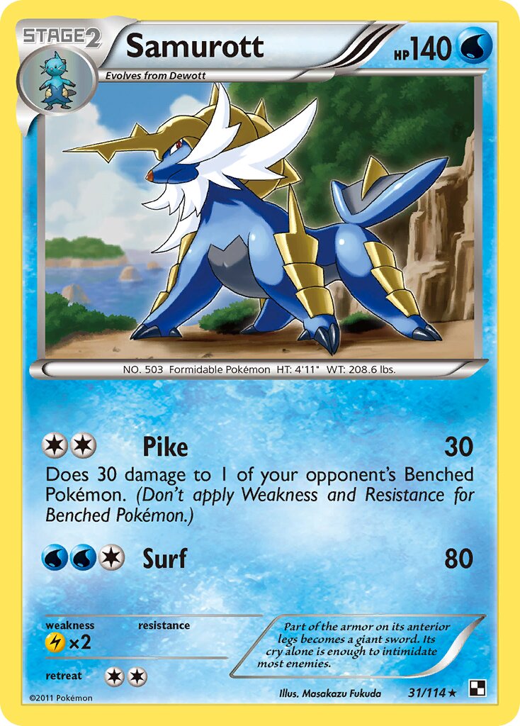 Samurott 031/114 — Black & White (English Pokémon TCG card)