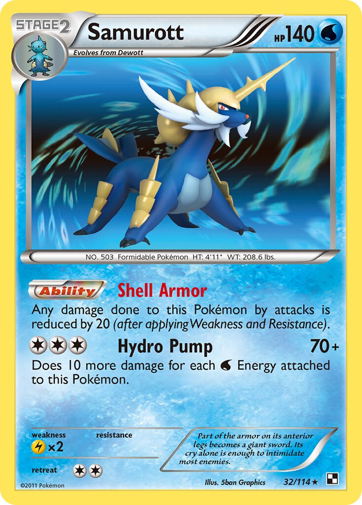 Samurott 032/114 — Black & White (English Pokémon TCG card)