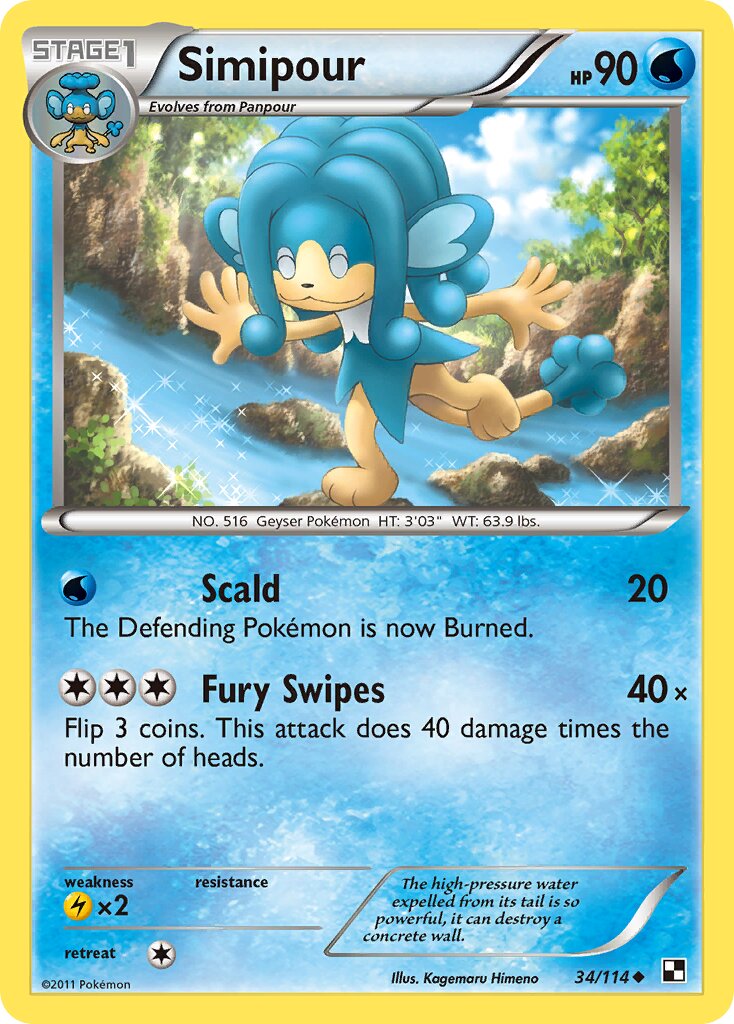 Simipour 034/114 — Black & White (English Pokémon TCG card)