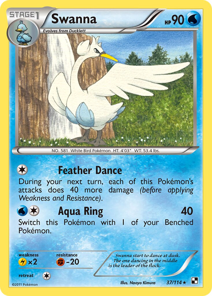Swanna 037/114 — Black & White (English Pokémon TCG card)