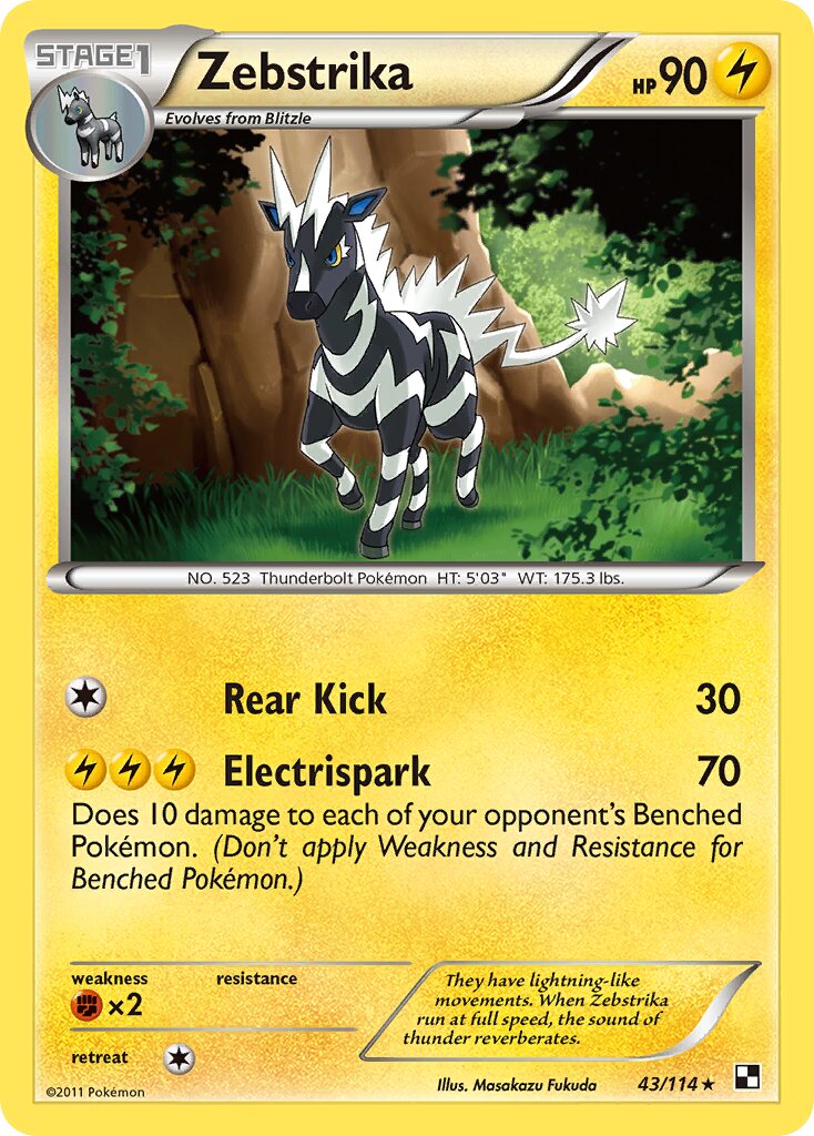 Zebstrika 043/114 — Black & White (English Pokémon TCG card)