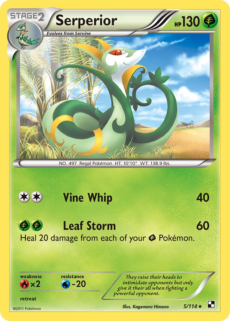 Serperior 005/114 — Black & White (English Pokémon TCG card)