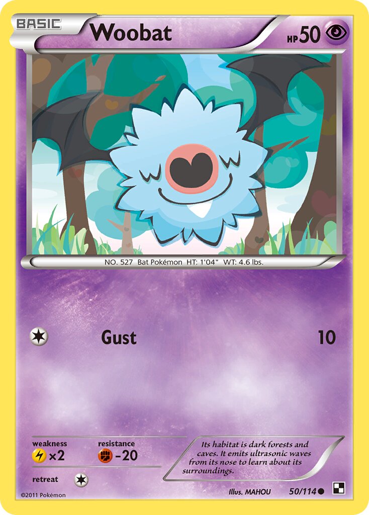 Woobat 050/114 — Black & White (English Pokémon TCG card)