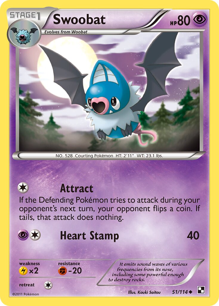 Swoobat 051/114 — Black & White (English Pokémon TCG card)