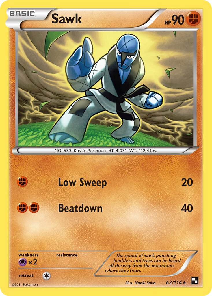 Sawk 062/114 — Black & White (English Pokémon TCG card)