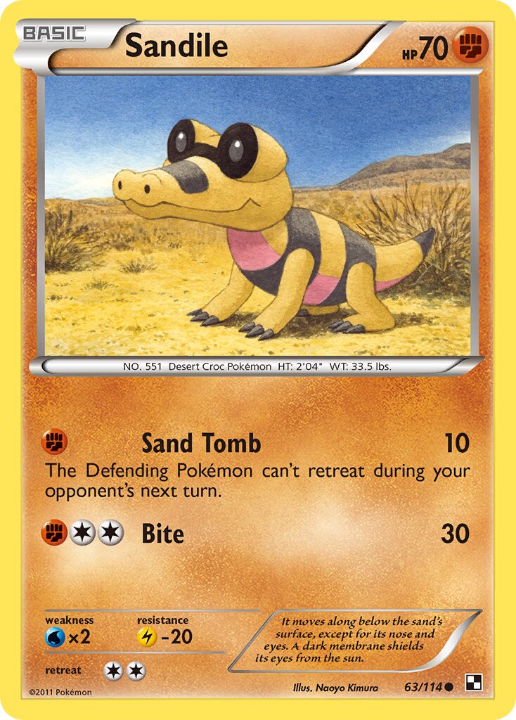 Sandile 063/114 — Black & White (English Pokémon TCG card)