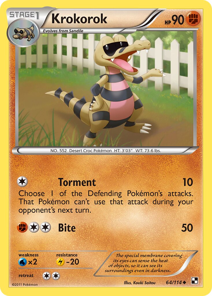 Krokorok 064/114 — Black & White (English Pokémon TCG card)