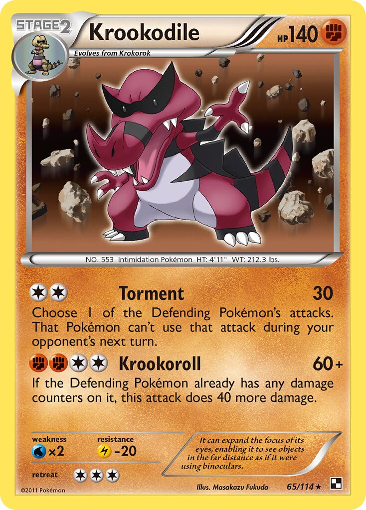 Krookodile 065/114 — Black & White (English Pokémon TCG card)