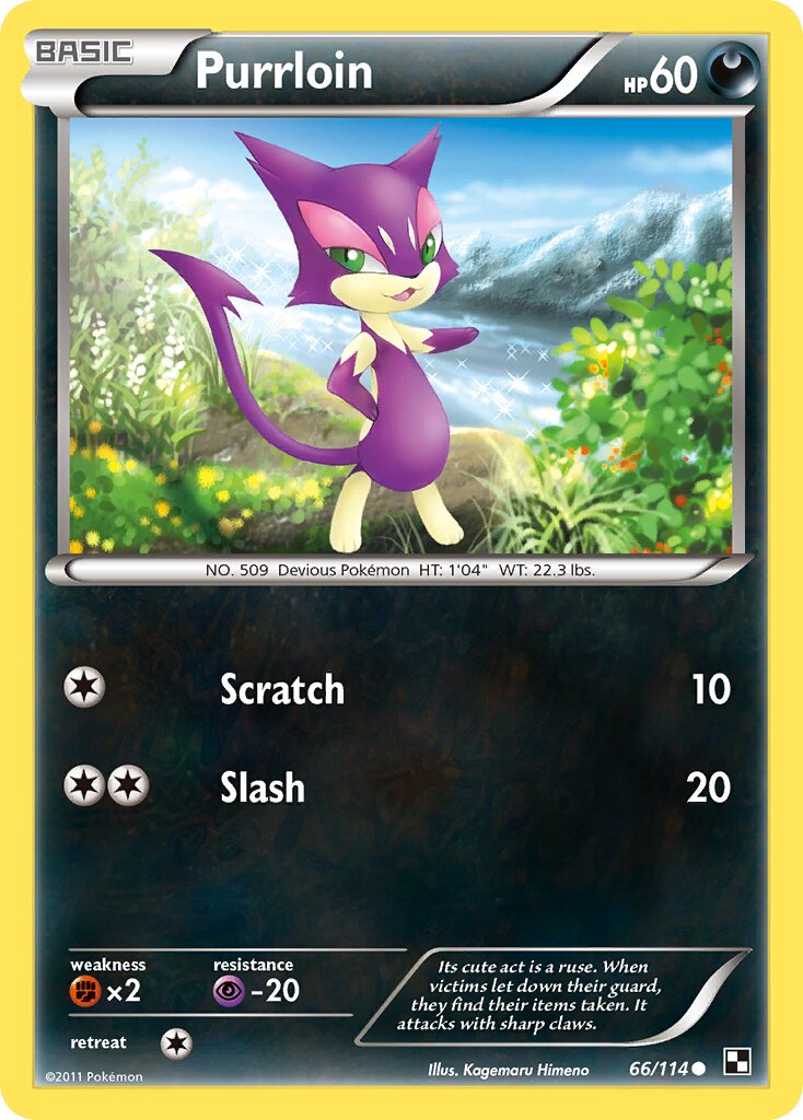 Purrloin 066/114 — Black & White (English Pokémon TCG card)