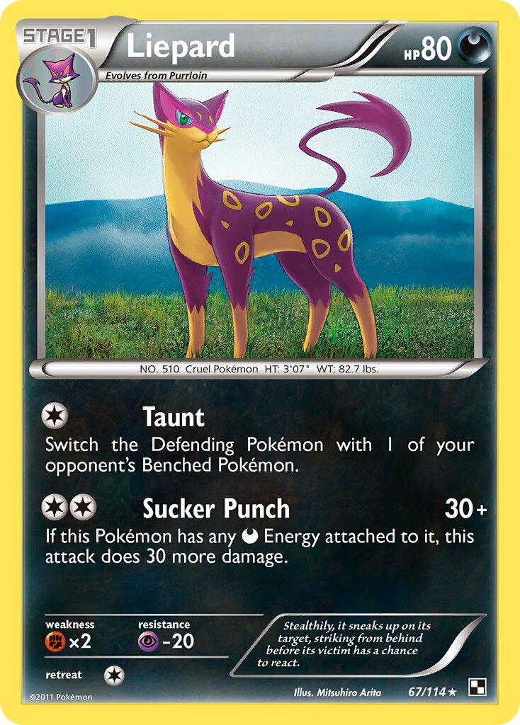 Liepard 067/114 — Black & White (English Pokémon TCG card)