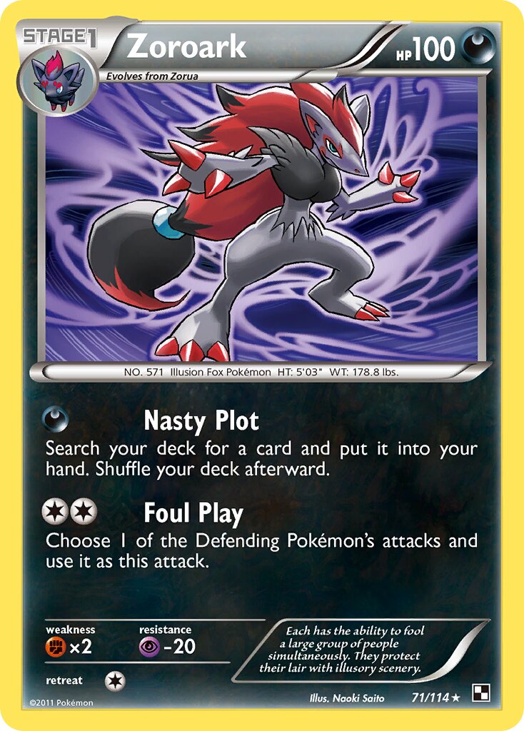 Zoroark 071/114 — Black & White (English Pokémon TCG card)