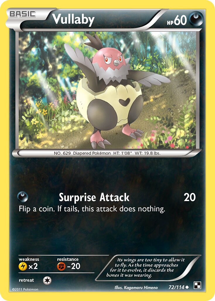 Vullaby 072/114 — Black & White (English Pokémon TCG card)