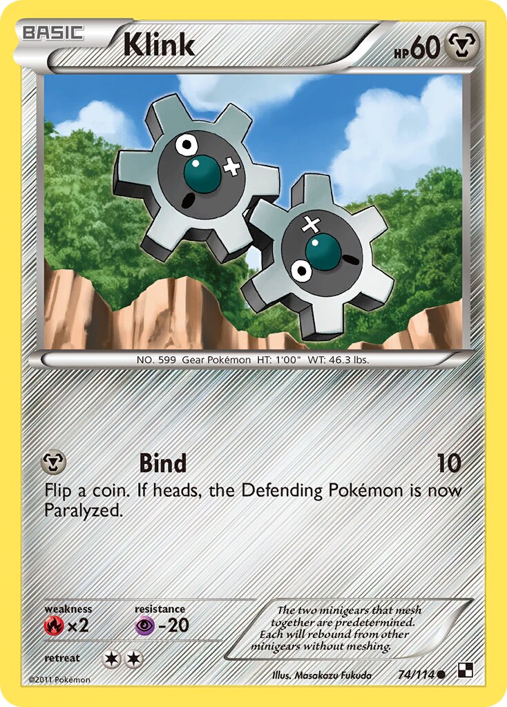 Klink 074/114 — Black & White (English Pokémon TCG card)