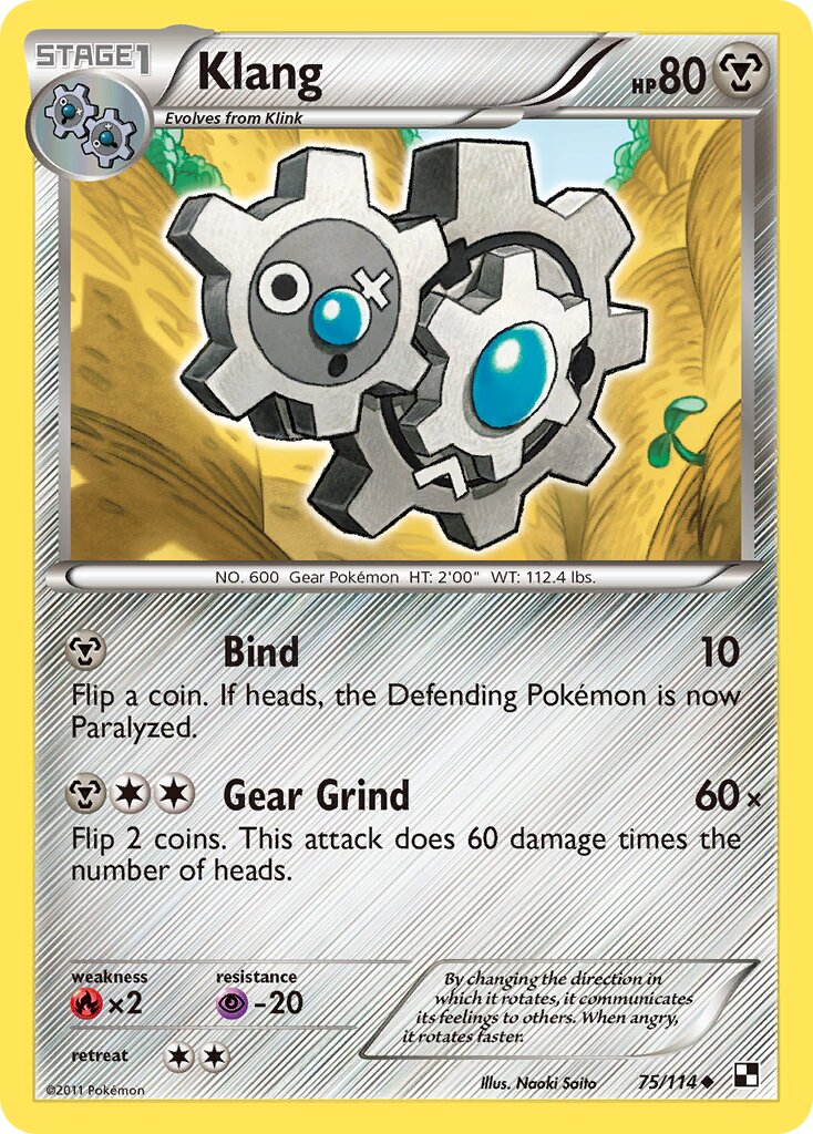 Klang 075/114 — Black & White (English Pokémon TCG card)