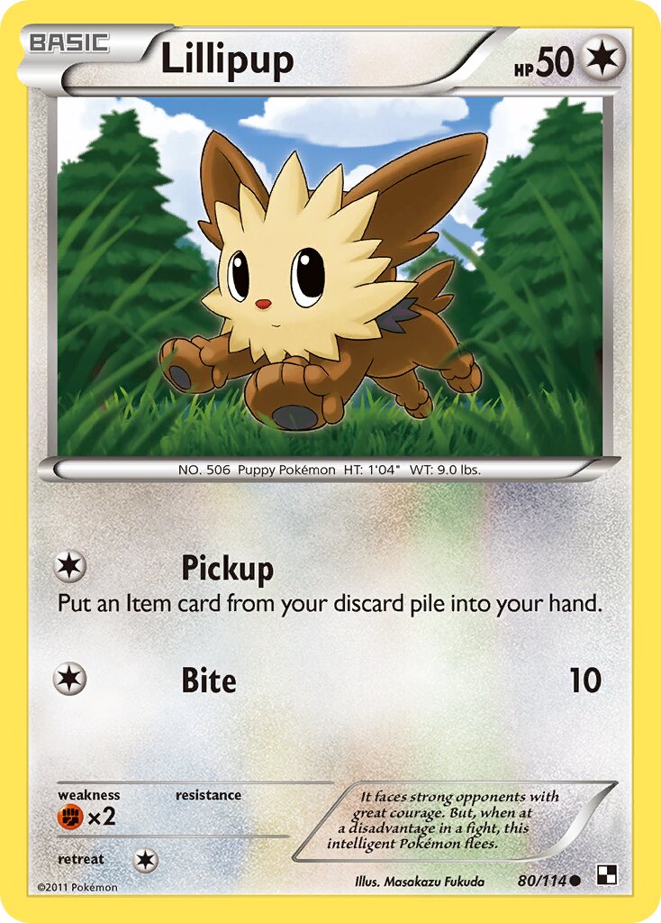Lillipup 080/114 — Black & White (English Pokémon TCG card)