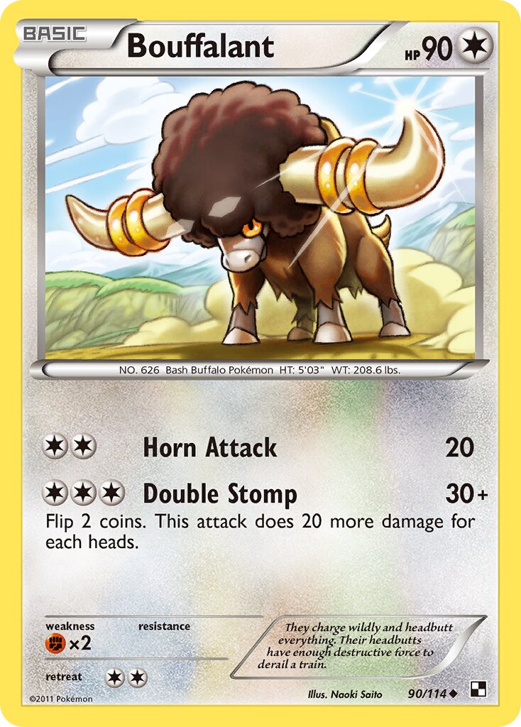Bouffalant 090/114 — Black & White (English Pokémon TCG card)