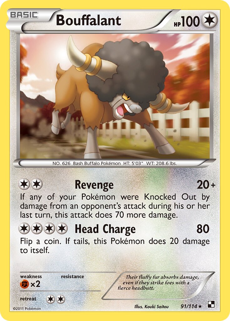 Bouffalant 091/114 — Black & White (English Pokémon TCG card)