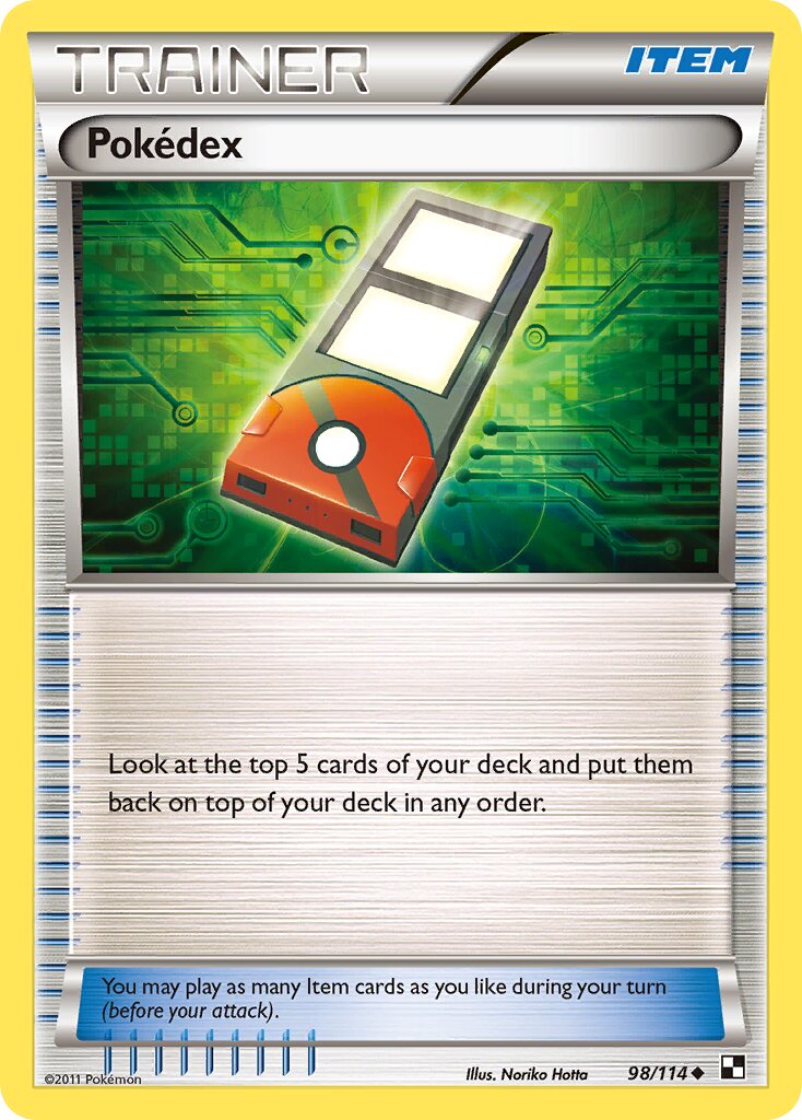 Pokédex 098/114 — Black & White (English Pokémon TCG card)