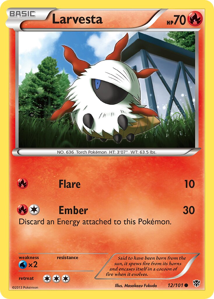 Larvesta 012/101 — Plasma Blast (English Pokémon TCG card)
