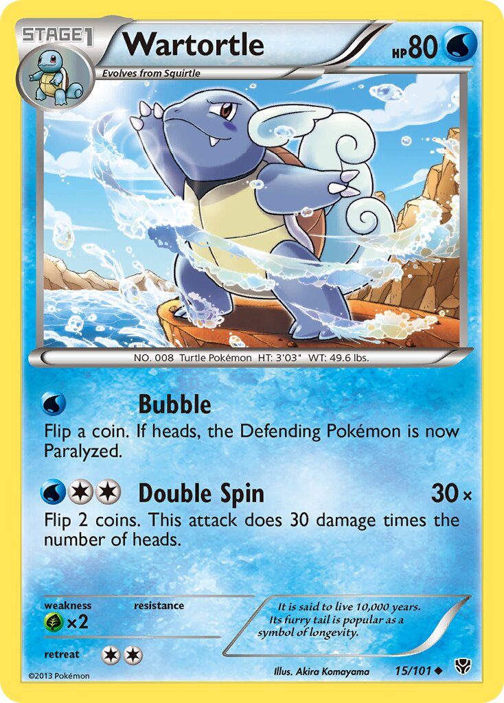 Wartortle 015/101 — Plasma Blast (English Pokémon TCG card)