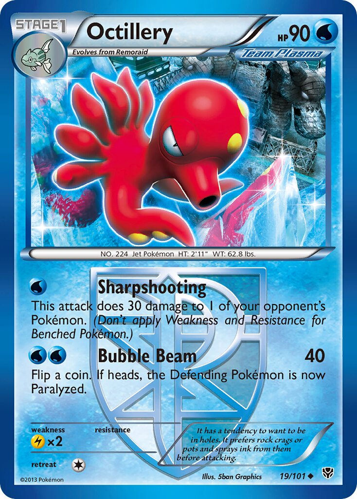 Octillery 019/101 — Plasma Blast (English Pokémon TCG card)
