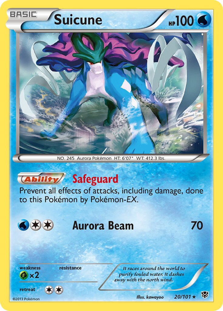 Suicune 020/101 — Plasma Blast (English Pokémon TCG card)