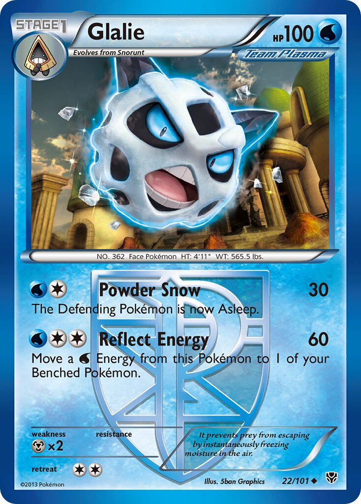 Glalie 022/101 — Plasma Blast (English Pokémon TCG card)
