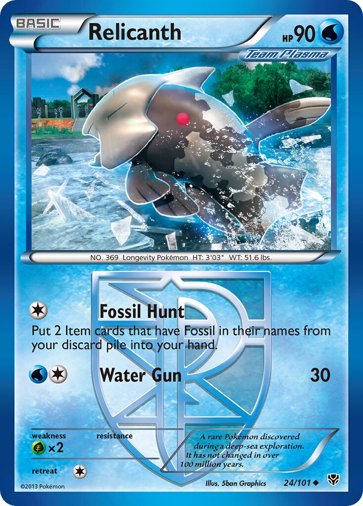 Relicanth 024/101 — Plasma Blast (English Pokémon TCG card)