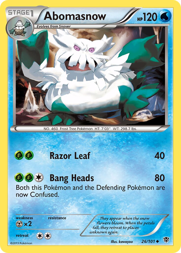 Abomasnow 026/101 — Plasma Blast (English Pokémon TCG card)