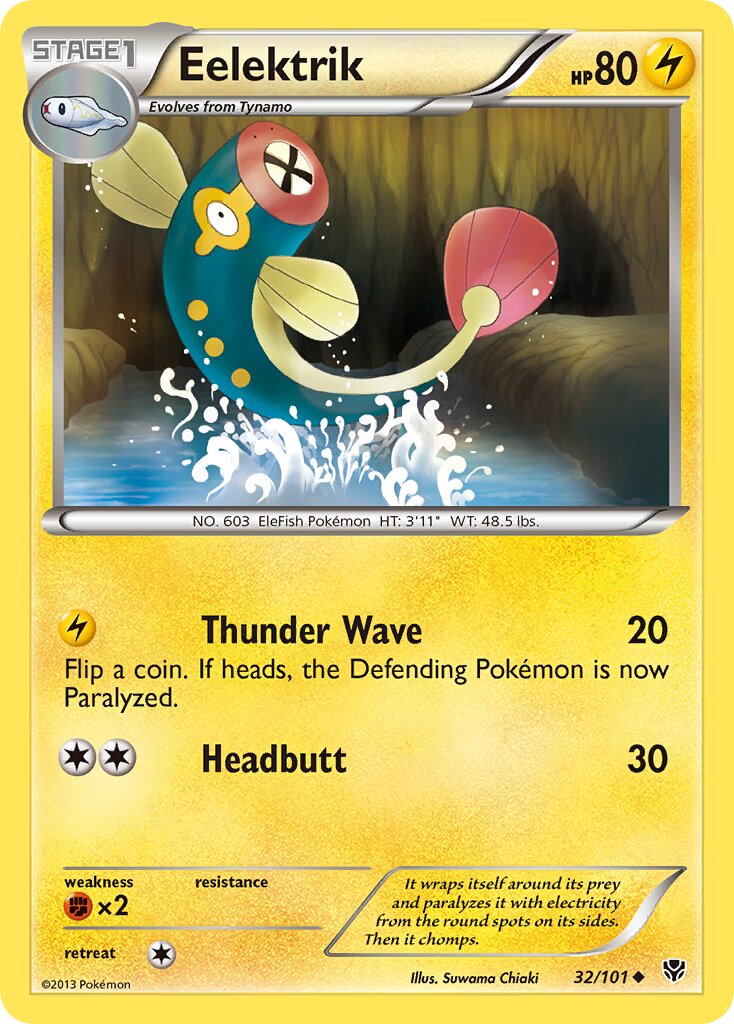 Eelektrik 032/101 — Plasma Blast (English Pokémon TCG card)