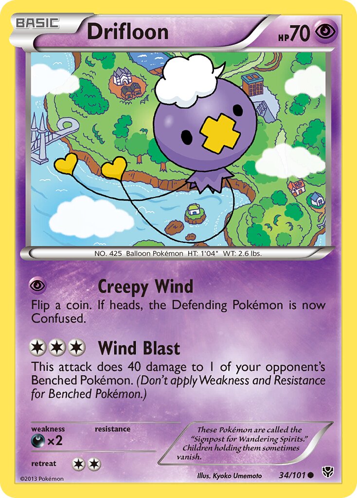 Drifloon 034/101 — Plasma Blast (English Pokémon TCG card)