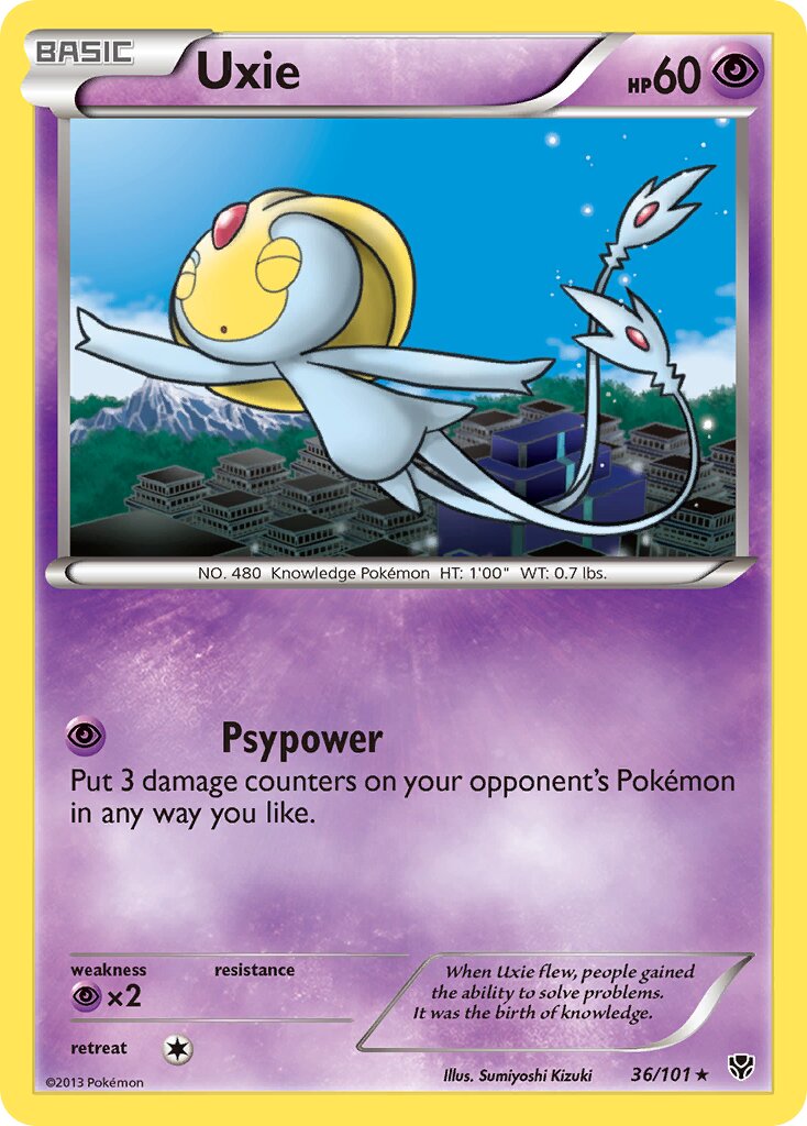 Uxie 036/101 — Plasma Blast (English Pokémon TCG card)