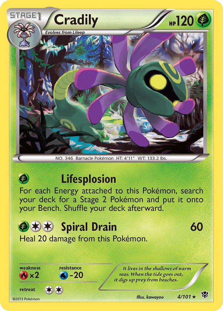 Cradily 004/101 — Plasma Blast (English Pokémon TCG card)