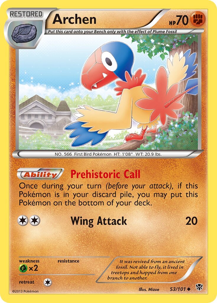 Archen 053/101 — Plasma Blast (English Pokémon TCG card)