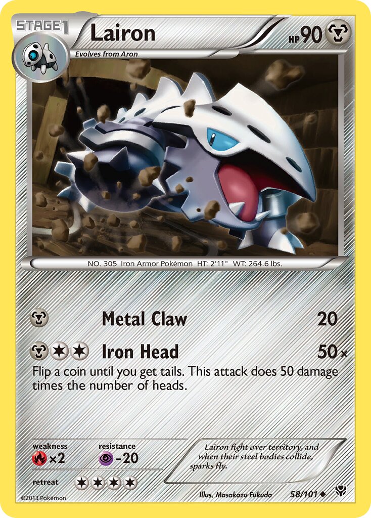 Lairon 058/101 — Plasma Blast (English Pokémon TCG card)